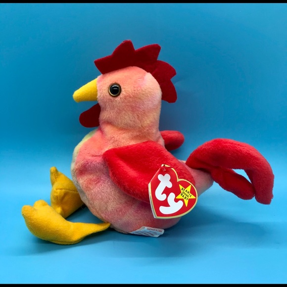 Vintage NEW TY BEANIE BABIES DOODLE  ROOSTER Rare Collectible Plush Baby Chick - Picture 1 of 16